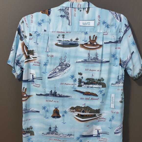 Kalaheo Pearl Harbor Us Carrier Ship Aloha Hawaiin Shirt SIZE LARGE - Picture 3 of 5